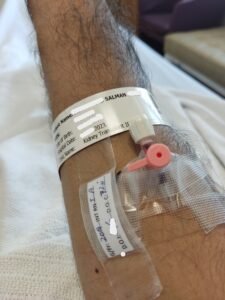 Hospital wristband for kidney transplant patient