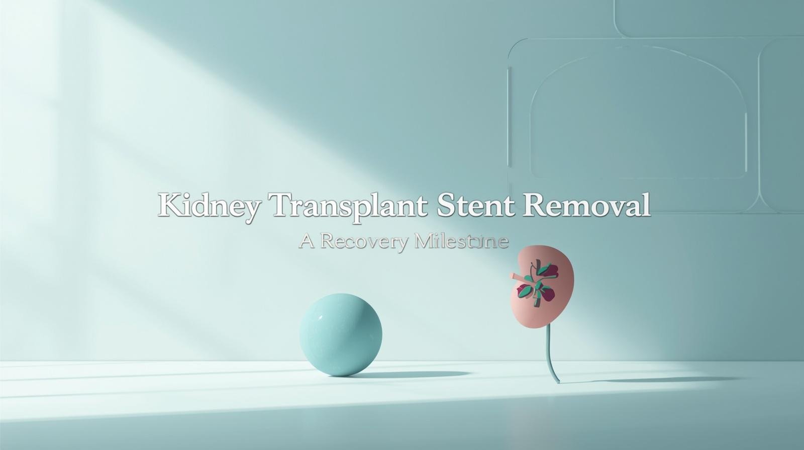Kidney transplant ureteric stent and drain tube removal recovery milestone illustration
