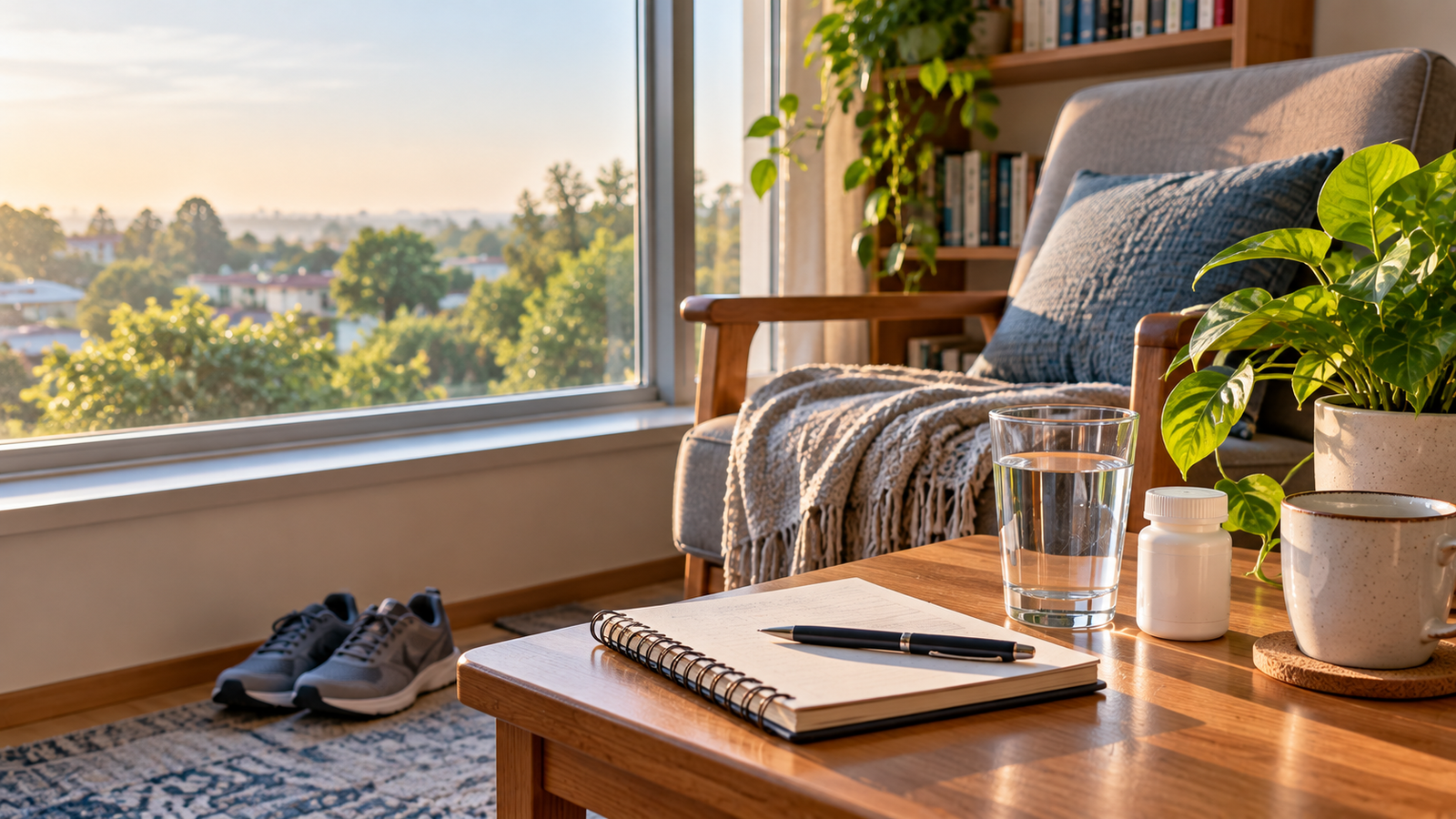 Quiet home setting representing mental and emotional recovery after kidney transplant