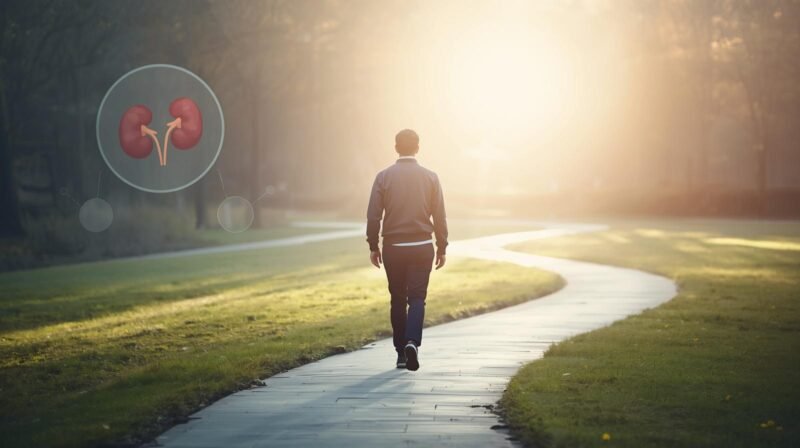 kidney transplant journey recovery concept illustration