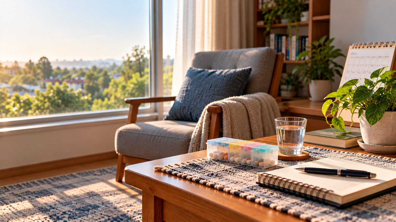 Home recovery scene representing the gradual week-by-week recovery timeline after kidney transplant